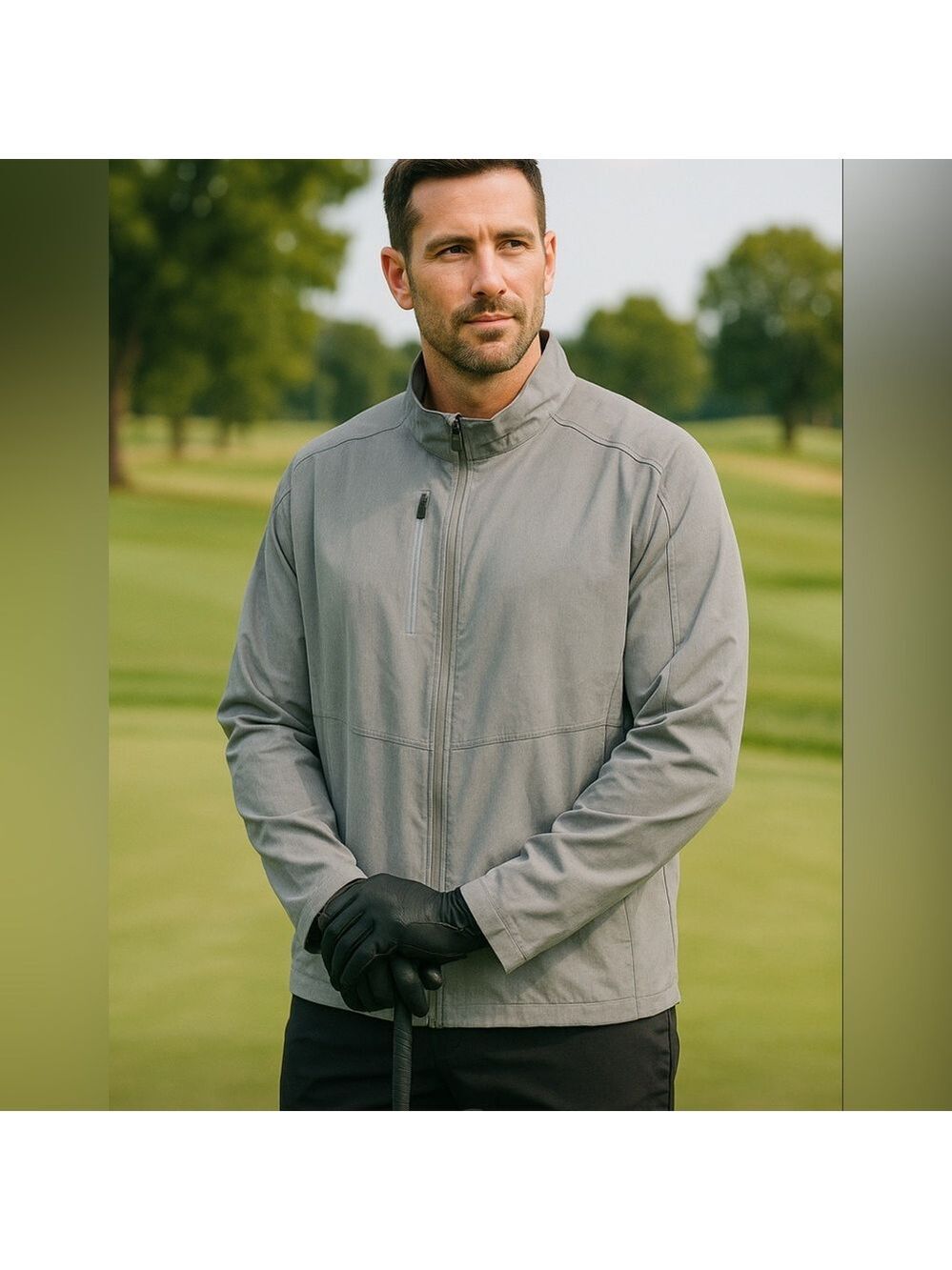 Graham Luxe Kash Full Zip Golf Jacket Men’s 3XL Ultimate Gray Performance